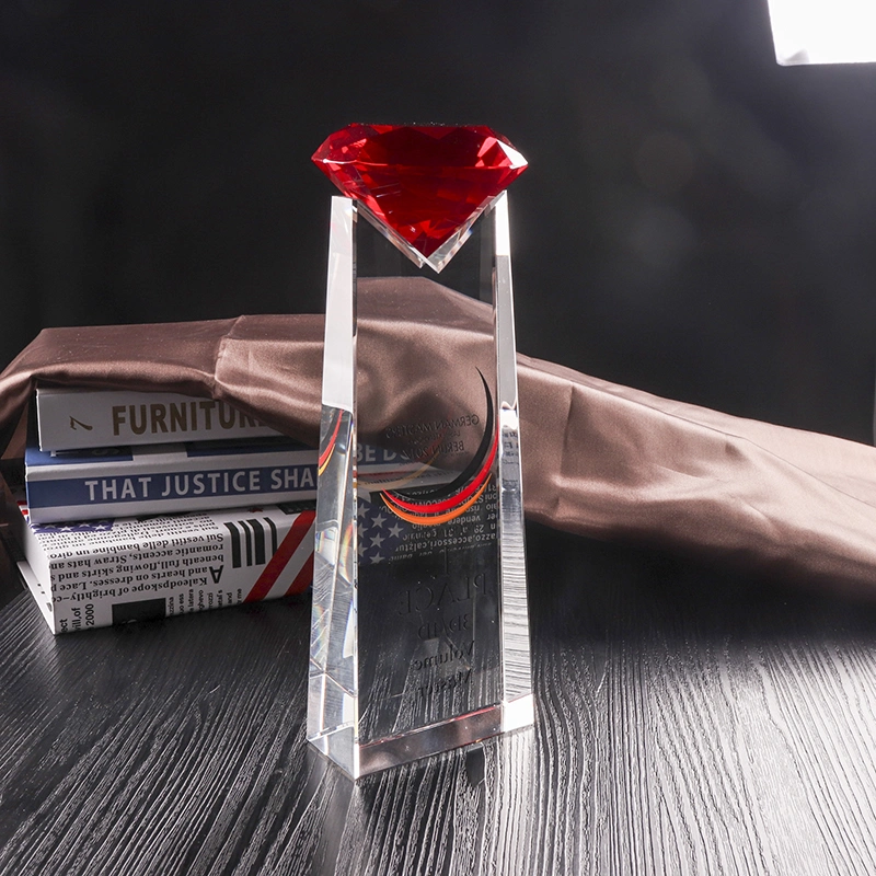 Gloden K9 Crystal Glass Trophy for Souvenir