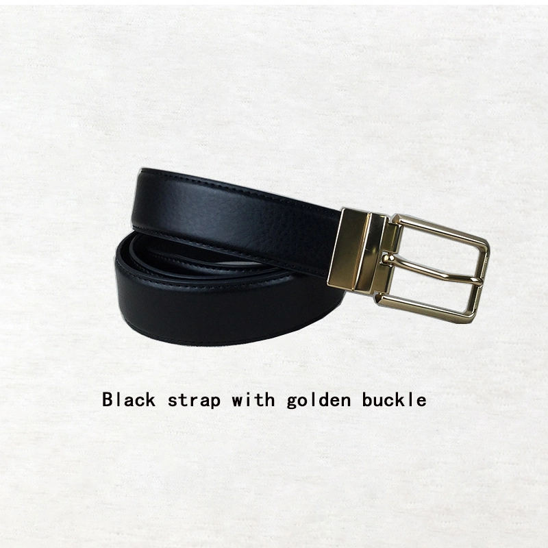 Waist Reversible Gold Buckle Twist Buckle Dress Belt Formal Strap Auto Pin Buckle