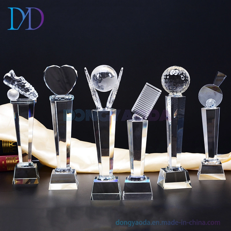 Crystal Trophy Award Lettering Used for Company Commendation/School Medal