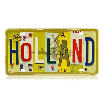 Hot Selling Holland Souvenirs Plaques d'immatriculation