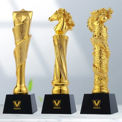 Trophée de coupe de sport en métal 3D sur mesure et médailles d'or