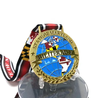 Médailles d'or de souvenir de course de sport en métal 3D en alliage de zinc personnalisé en gros