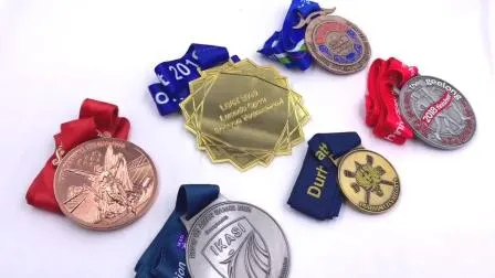 Médaille et trophée de football en alliage de zinc antique de bâton de randonnée en or personnalisé