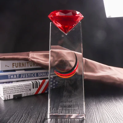 Trophée en verre cristal Gloden K9 pour souvenir