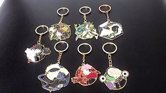 Logo personnalisé en gros personnalisé porte-clés 3D Mini voiture Anime jeu périphériques accessoires mignon blanc Souvenir cadeaux émail alliage métal porte-clés